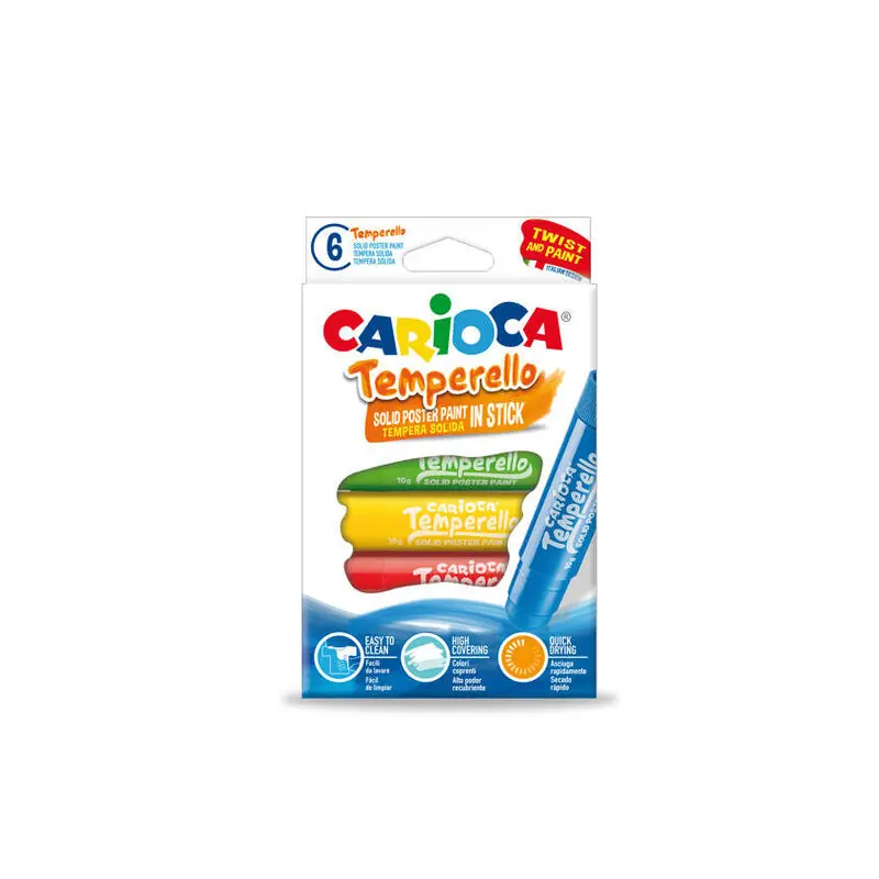 Compra Hoy Carioca Témpera Sólida Temperello Colores - Caja De 6
