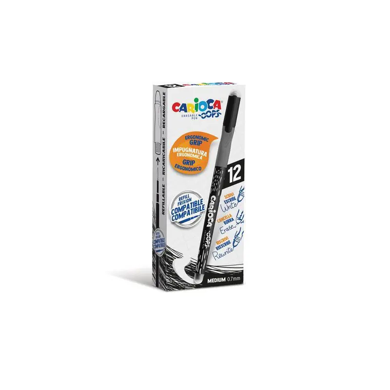 Disponible Ahora Carioca Bolígrafo Oops Monocolor Negro - Caja De 12
