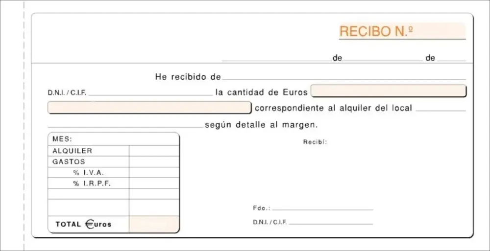 Disponible Ahora TALONARIO RECIBOS ALQUILER 1/3 DUPLICADO Q-52D