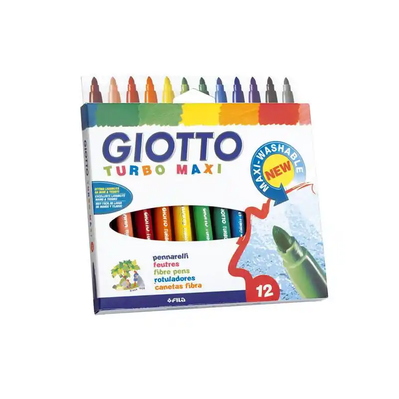 Giotto Rotuladores Turbo Maxi Rosa Estuche De 12 Profesional