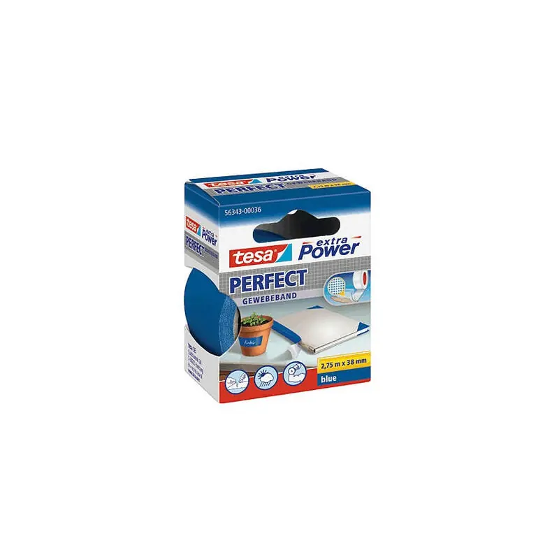 Tesa Cinta De Tela Extra Power Perfect 2,75m 38mm Azul Disponible Ahora