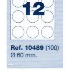 Nueva Colección ETIQUETAS ADHESIVAS MULTI3 10489 Ø60 C/100H
