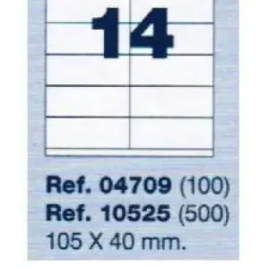 ETIQUETAS ADHESIVAS MULTI3 04709 105X40 C/100H Gran Oferta