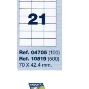 Más Vendido ETIQUETAS ADHESIVAS MULTI3 04705 70X42.4 C/100H
