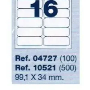 ETIQUETAS ADHESIVAS MULTI3 04727 99.1X34 C/100H No Te Lo Pierdas