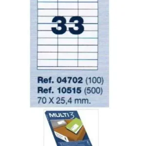 Envío Exprés ETIQUETAS ADHESIVAS MULTI3 04702 70X25.4 C/100H