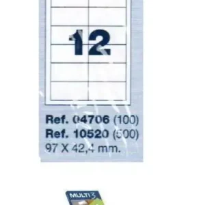 Premium ETIQUETAS ADHESIVAS MULTI3 04706 97X42.4 C/100H
