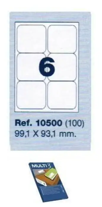 ETIQUETAS ADHESIVAS MULTI3 10500 99.1X93.1 C/100H Económico