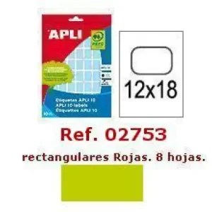 ETIQUETAS MINI-BOLSA 12X18 COLOR VERDE APLI Garantía Incluida