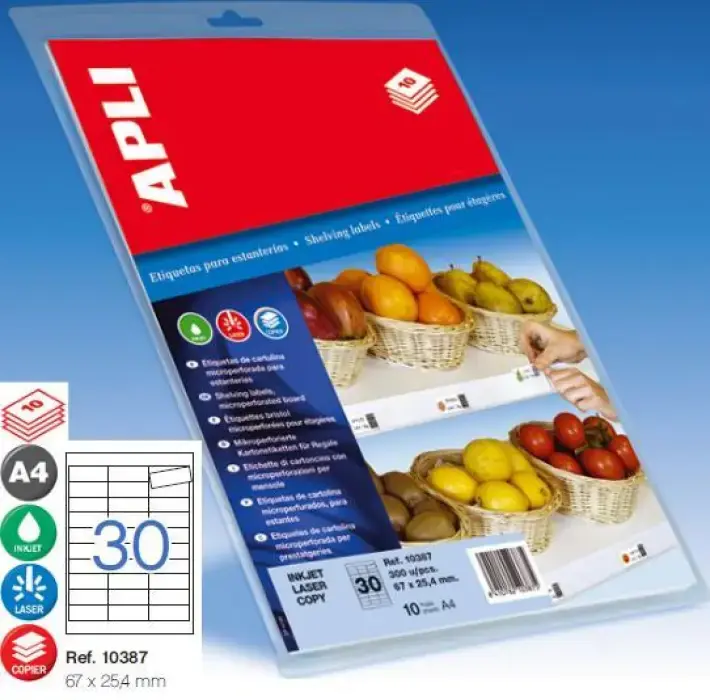 ETIQUETAS REF. 10387 MICROP/ESTANTER. INJ P/10UDS Rebajas