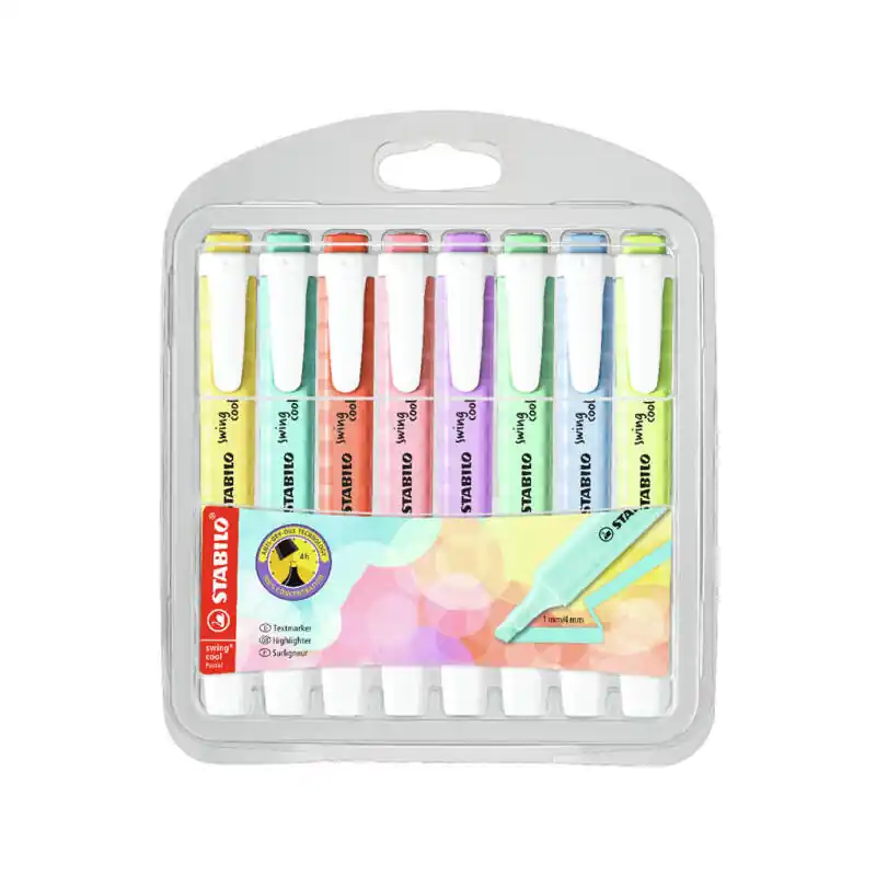Stabilo Swing Cool Pastel Marcador Fluorescente Surtidos - Estuche 8u- Directo De Fábrica