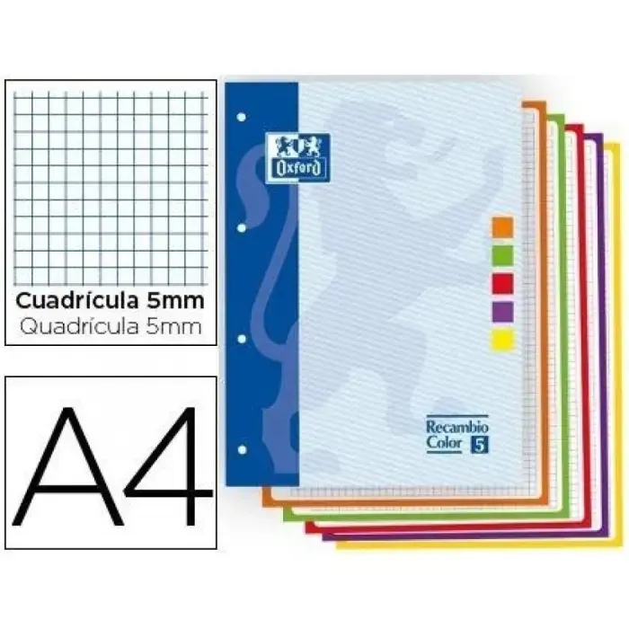 RECAMBIO CON TAPA A4 80H 4T 5X5 COLOR 5 OXFORD Envío Gratis