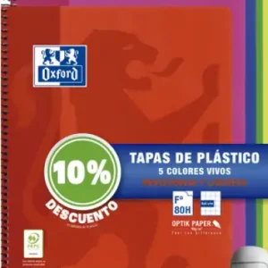 PACK 5 BLOCK Fº 80H 4X4 TAPA POLIPROPILENO OXFORD Devolución Gratuita