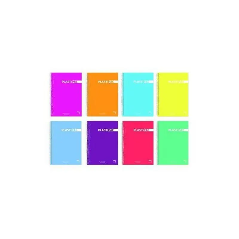 Pacsa Cuaderno Plastipac 80 Hojas Pauta 3,5cm Tapas Polipropileno Folio 90gr Colores Surtido -5u- Oferta