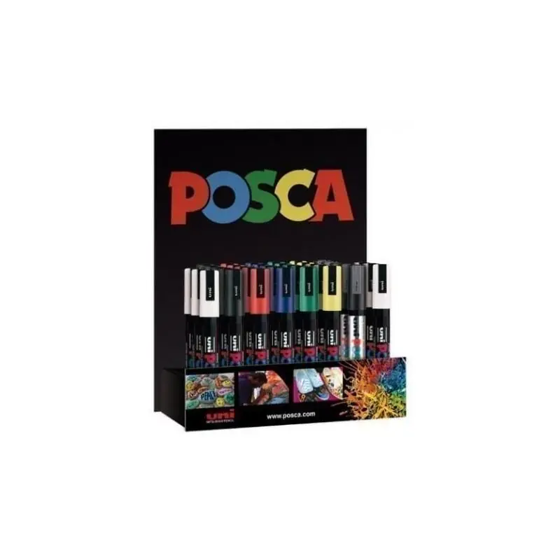 Promoción Exclusiva Posca Expositor Marcador Pc-5m/3d Surtido -36u-