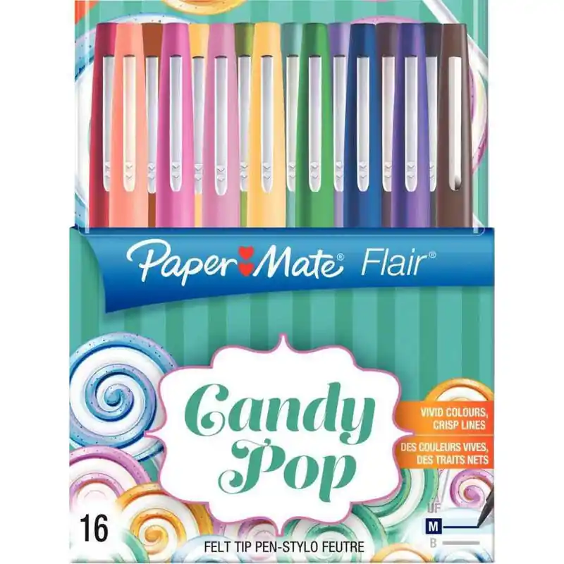 Artesanal 1X16 Boligrafos Paper Mate Flair Candy Pop M