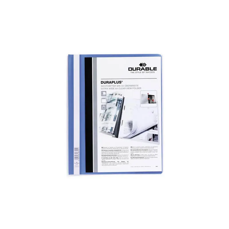 Envío Inmediato Carpeta Oferta Durable Duraplus Bolsillo Transparente Azul