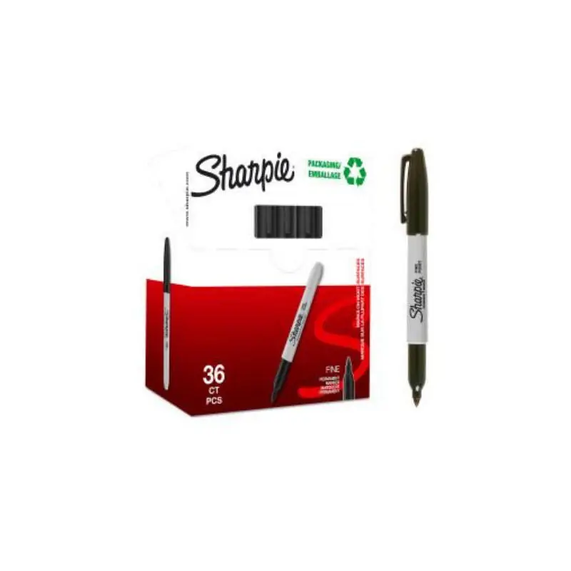 Sharpie Marcador Permanente Fine 0,9mm Negro Punta Redonda Pack De 32+4 Oferta De Temporada