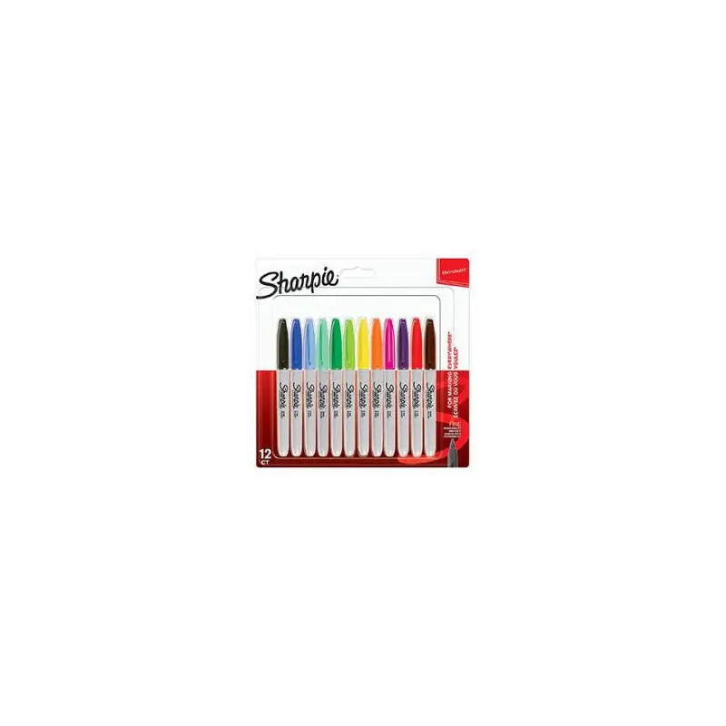 Profesional Sharpie Marcador Permanente Fine 0,9mm Surtidos Punta Redonda Blister -12u-