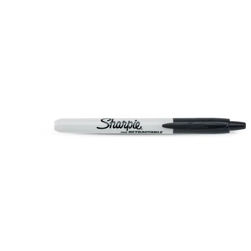De Moda Sharpie Marcador Retractil Permanente Fine 0,9mm Negro Punta Redonda -12u-