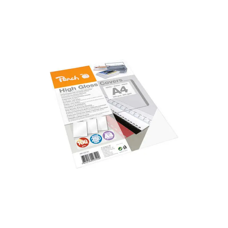 Funda Peach, Fundas De Color Blanco Brillante a4, 100 Unidades. Envío Exprés