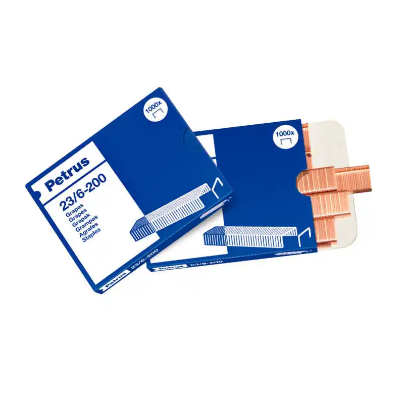 Gran Oferta Grapas Cobreadas 23/6 200 Caja 1000 Unidades Petrus Esselte