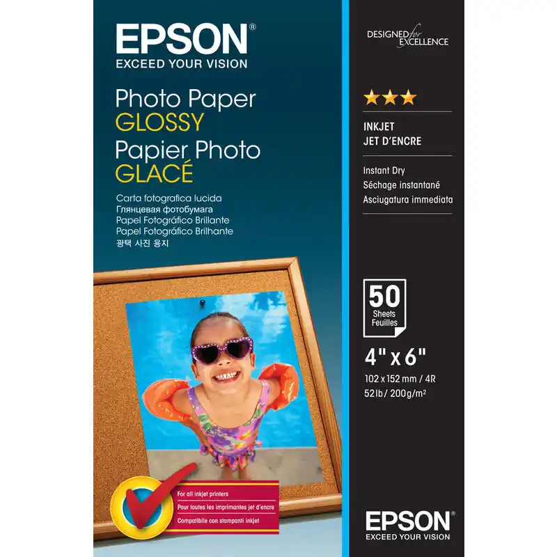 Alta Calidad Papel Foto Epson s042547 Glossy 10X15 50 Hojas