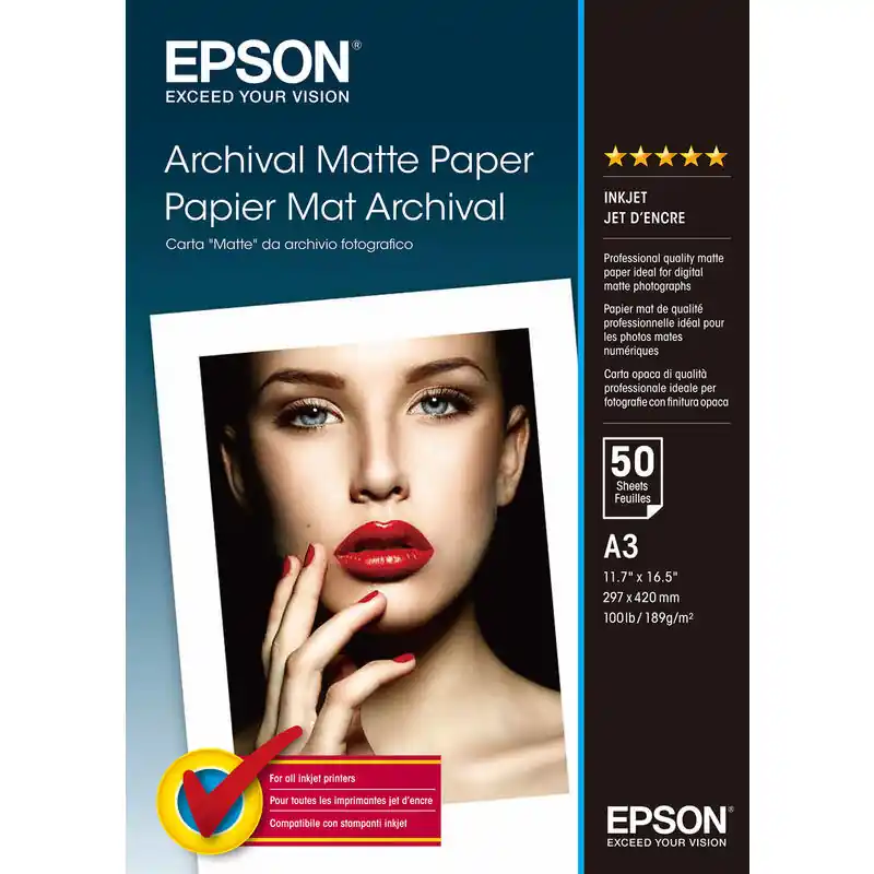 Moderno Original Epson Papel Inkjet Matt a3 50 Hojas
