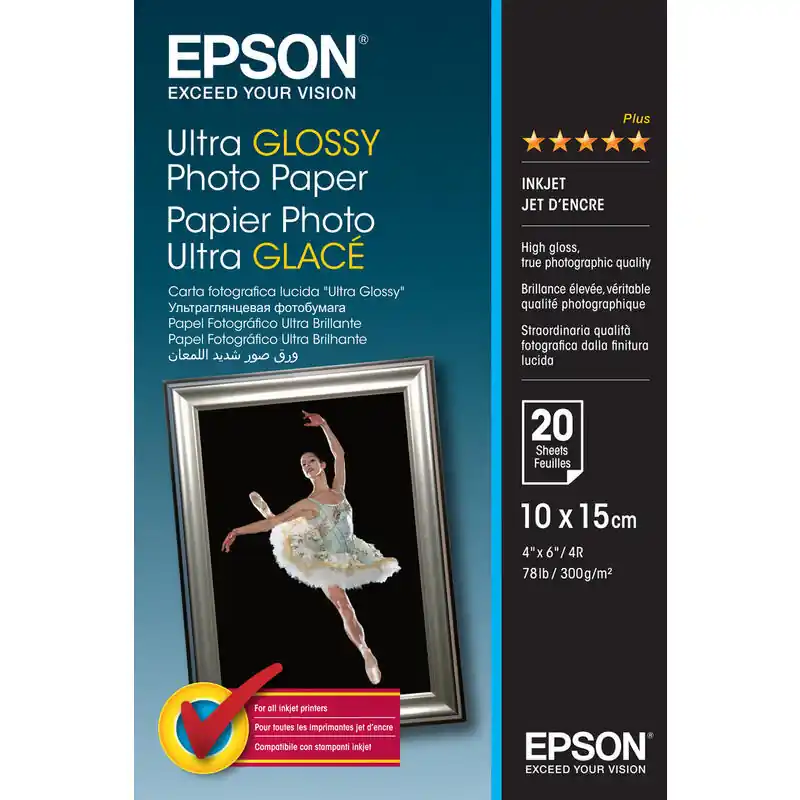 Ordena Ya Original Epson Papel Inkjet Fotografico Glossy Ultra 10X15 300gr 20 Hojas