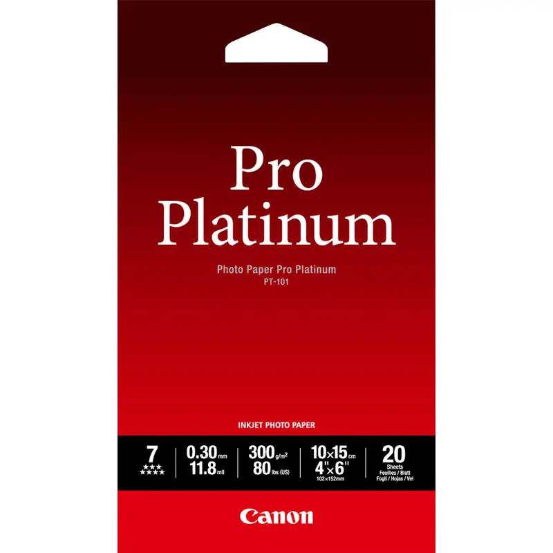 Ordena Ya Canon Photo Paper Pro platinum100 X 150 mm300 G/m20 Hoja(S) Papel Fotogrfico Brillantepara Pixma ip3600, mp240, mp480, mp620, Mp