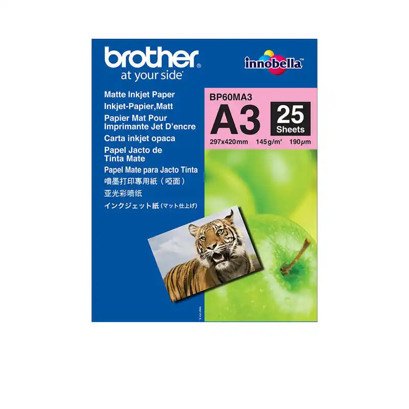 Lujoso Original Brother Papel Inkjet Matt a3 145gr 25 Hojas Mfc/Dcp/6490cw