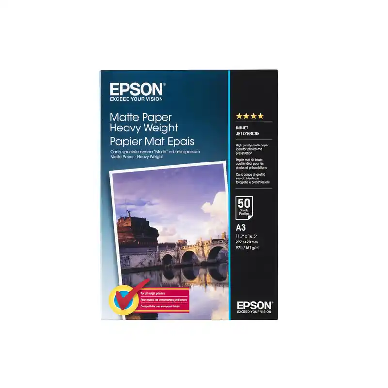 Epson Papel Inkjet Matt a3 167gr 50 Hojas Devolución Gratuita