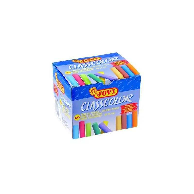 Envío Gratis Jovi Caja 100 Tizas Classcolor School Antipolvo 80mm C/Surtidos