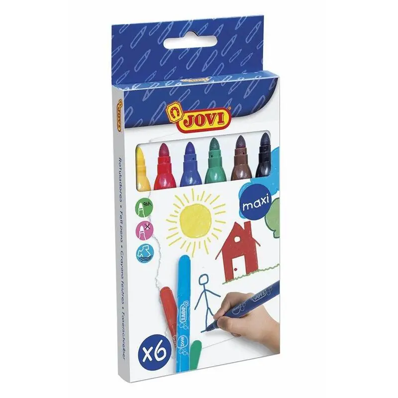 Jovi Estuche 6 Rotuladores Maxi 135mm Colores Surtidos Disponible Ahora