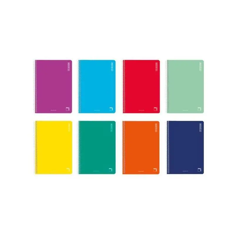 Pacsa Cuaderno Basic 80 Hojas 1 Linea Tapas Cartón Cuarto 60gr Colores Surtido -10u- Envío Gratis