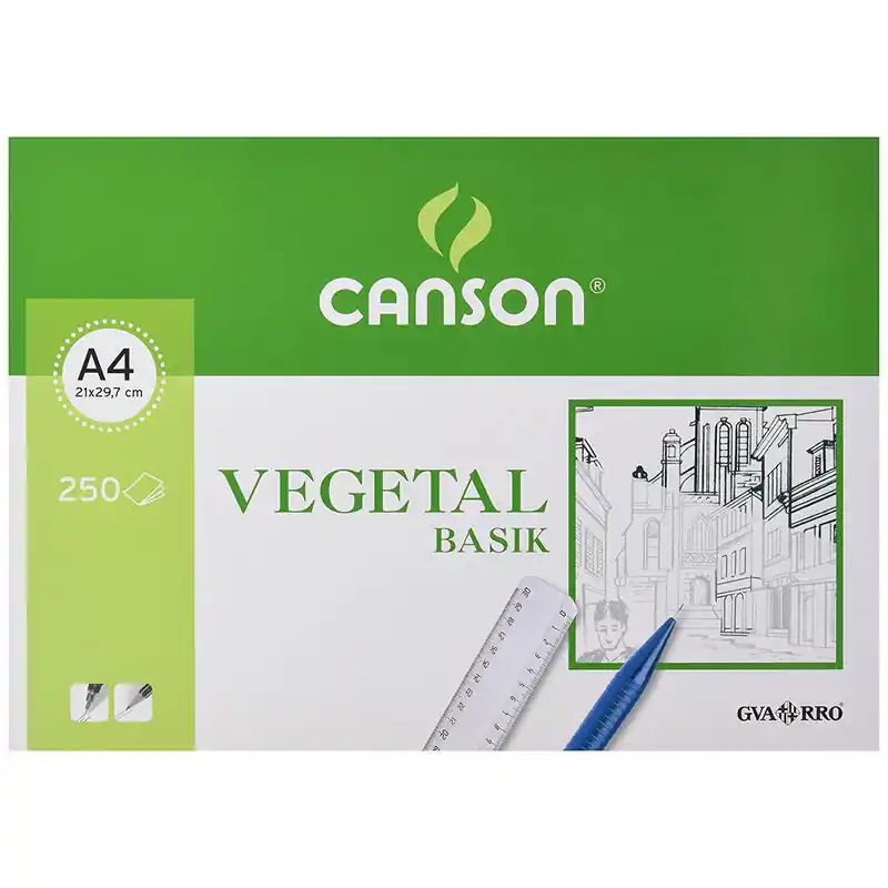 Canson Caja De Láminas Vegetal Basik 250 Hojas 90gr 21X29,7cm De Moda