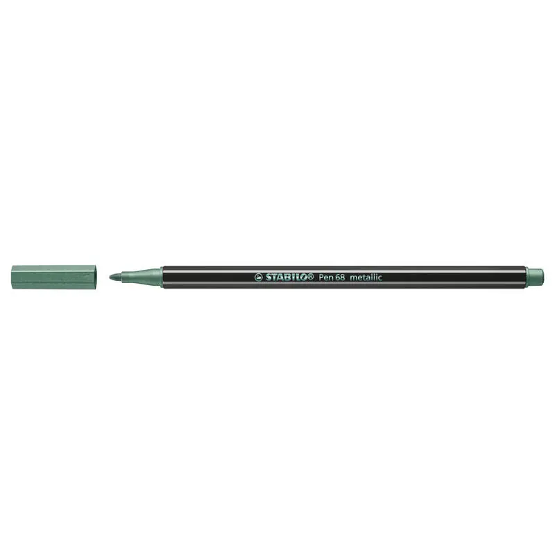 Lujoso Stabilo Pen 68 Metallic Rotulador Verde Metálico Caja -10u-