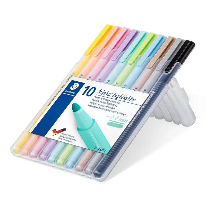 Original Staedtler Marcador Fluorescente Triplus Textsurfer 362 Colores Pastel & Vintage Estuche 10 Rotuladores