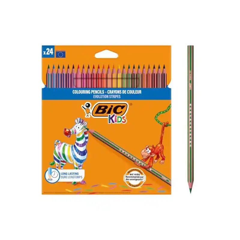 Pedido Al Por Mayor Bic Lápices De Colores Kids Evolution Stripes Estuche De 24 C/Surtidos