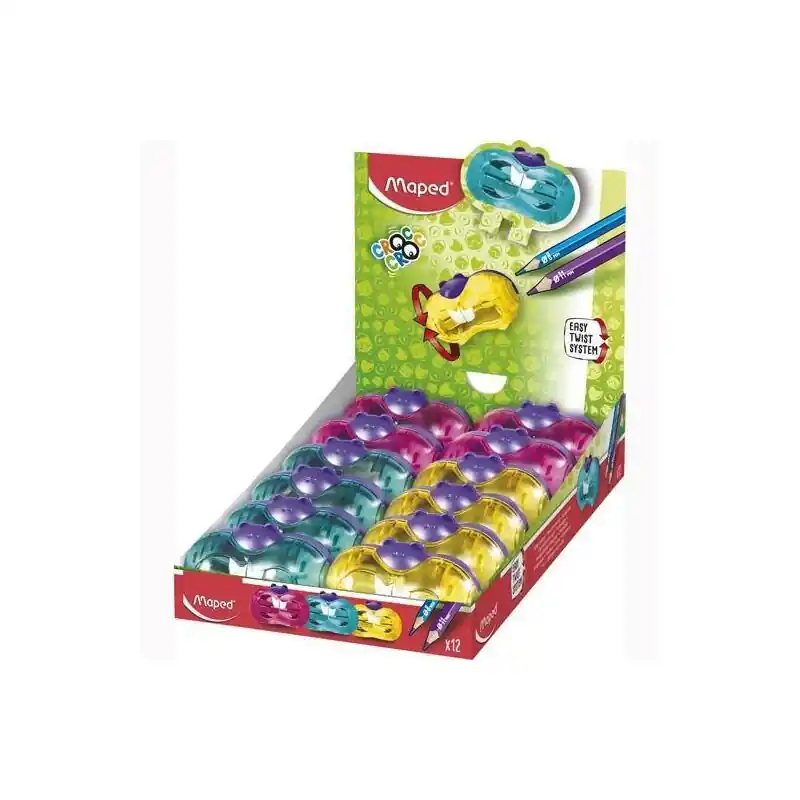 Rebajas Maped Afilalápices De 2 Orificios Croc Croc Twist Expositor 12 Ud Colores Surtidos