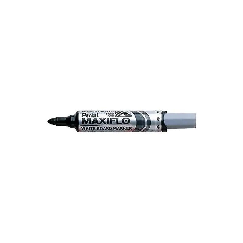 Pack De 12 Unidades Pentel Maxiflo Rotulador Para Pizarra Blanca - Regulacion Del Flujo De Tinta - Punta Redonda - Ancho De Line Directo De Fábrica