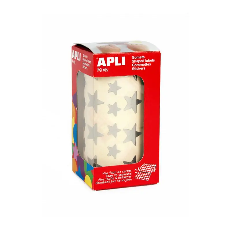 Artesanal Apli Gomets Estrella 12,5mm Y 19,5mm Rollo Plata