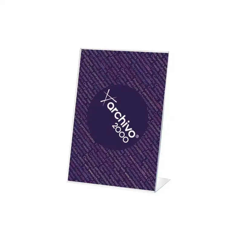 Archivo 2000 Expositor Sobremesa En Forma De L Din a6 Vertical 45X105X155 Mm Cristal Transparente Oferta Limitada