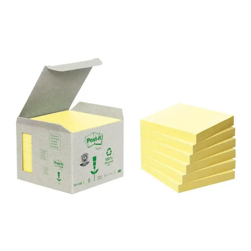 Exclusivo Post-It Notas Adhesivas Recicladas Canary Yellow 76X76 6 Blocs
