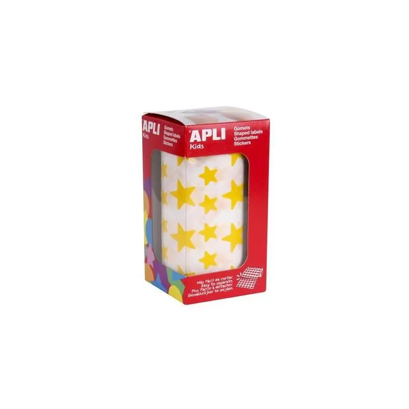 Apli Gomets Estrella 12,5mm Y 19,5mm Rollo Amarillo Súper Precio