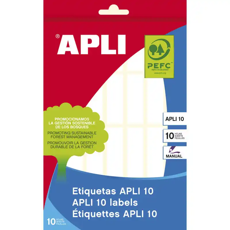 Apli Pack De 280 Etiquetas Permanentes Blancas 13X40Mm - Aptas Para Escritura Manual Garantía De Devolución De Dinero