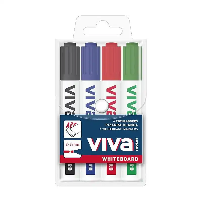 A Buen Precio Molin Rotulador Pizarra Blanca Viva P/Redonda Blister De 4 C/Surtidos