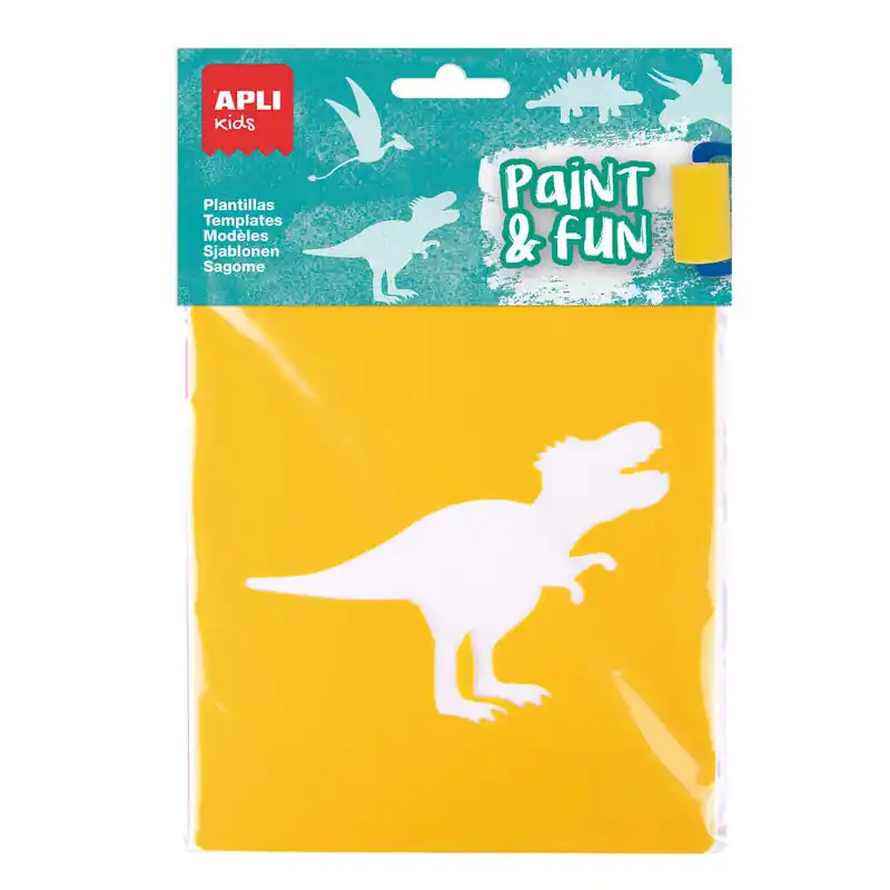 Apli Plantillas De Formas Dinosaurios Paint & Fun Pp Flexible Bolsa De 6 Surtidos Original