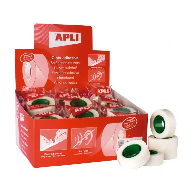 Pack De 35 Unidades Apli Expositor De 35 Cintas Adhesivas Invisibles 19 Mm X 33 M Últimas Unidades