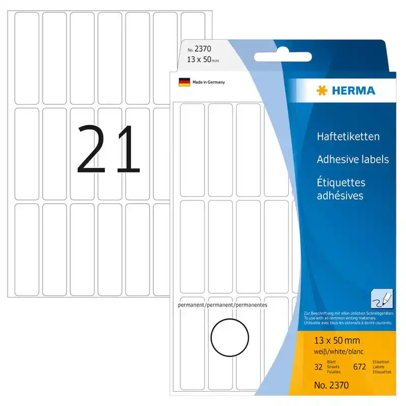 Etiquetas Multiusos Herma Papel Blanco 13X50 Mm Mate 672 Piezas. Favorito De Clientes